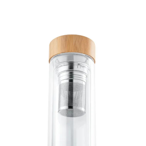 Garrafa de vidro com infusores personalizada